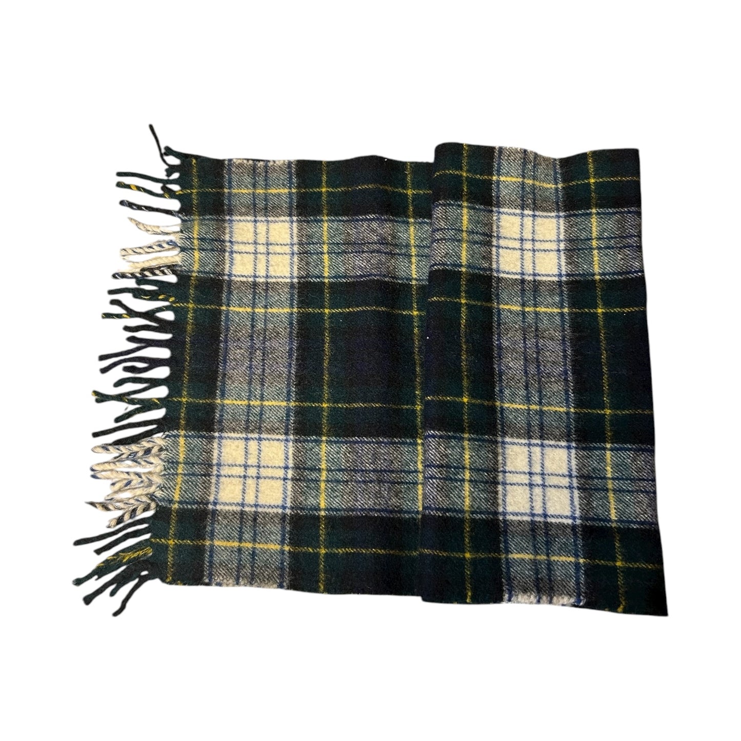 JoS A. Bank Green Plaid Wool Scarf