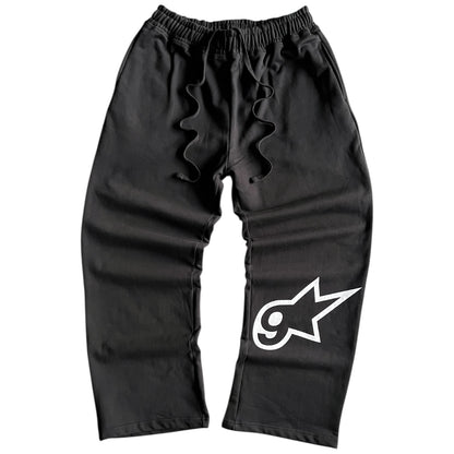 Goldeneye ‘GE Star’ Baggy Wide-Leg Sweatpants (Black)