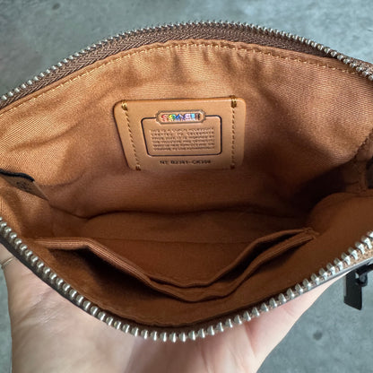 Coach Signature Canvas Corner Zip Wristlet PRIDE “Roll With It” Wallet
