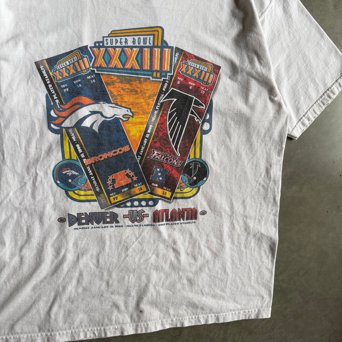 Vintage Denver & Atlanta Super Bowl 33 Tee