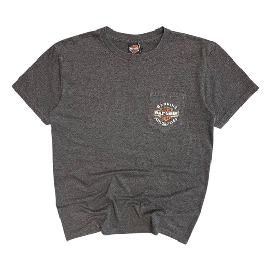 Y2K Okoboji Harley Davidson Chest Pocket Tee