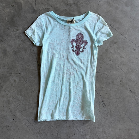 Y2K Vocal Blue Acid Fleur Tee