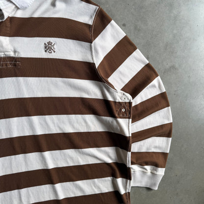 Polo Ralph Lauren Brown Striped Guns & Crowns Crest Rugby Shirt