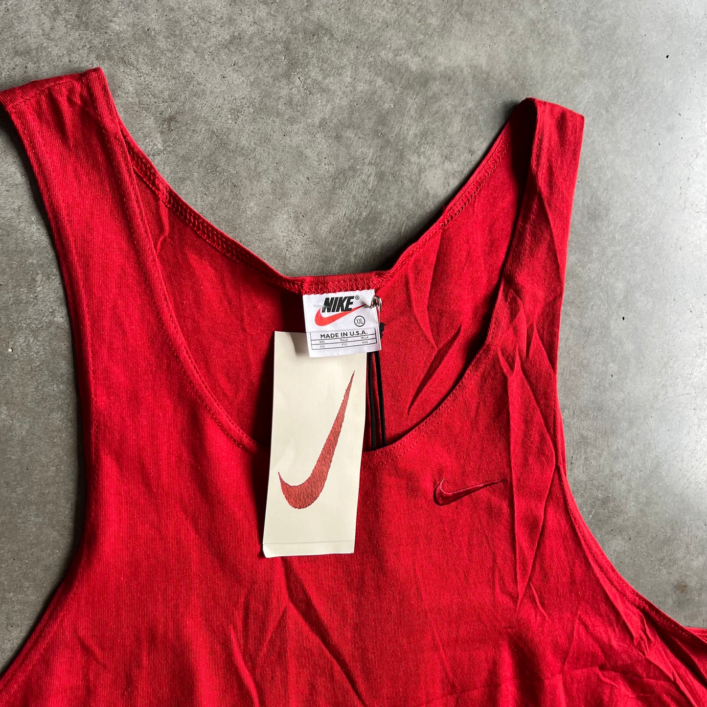 Vintage Nike NWT Red Mini Swoosh Tank Top