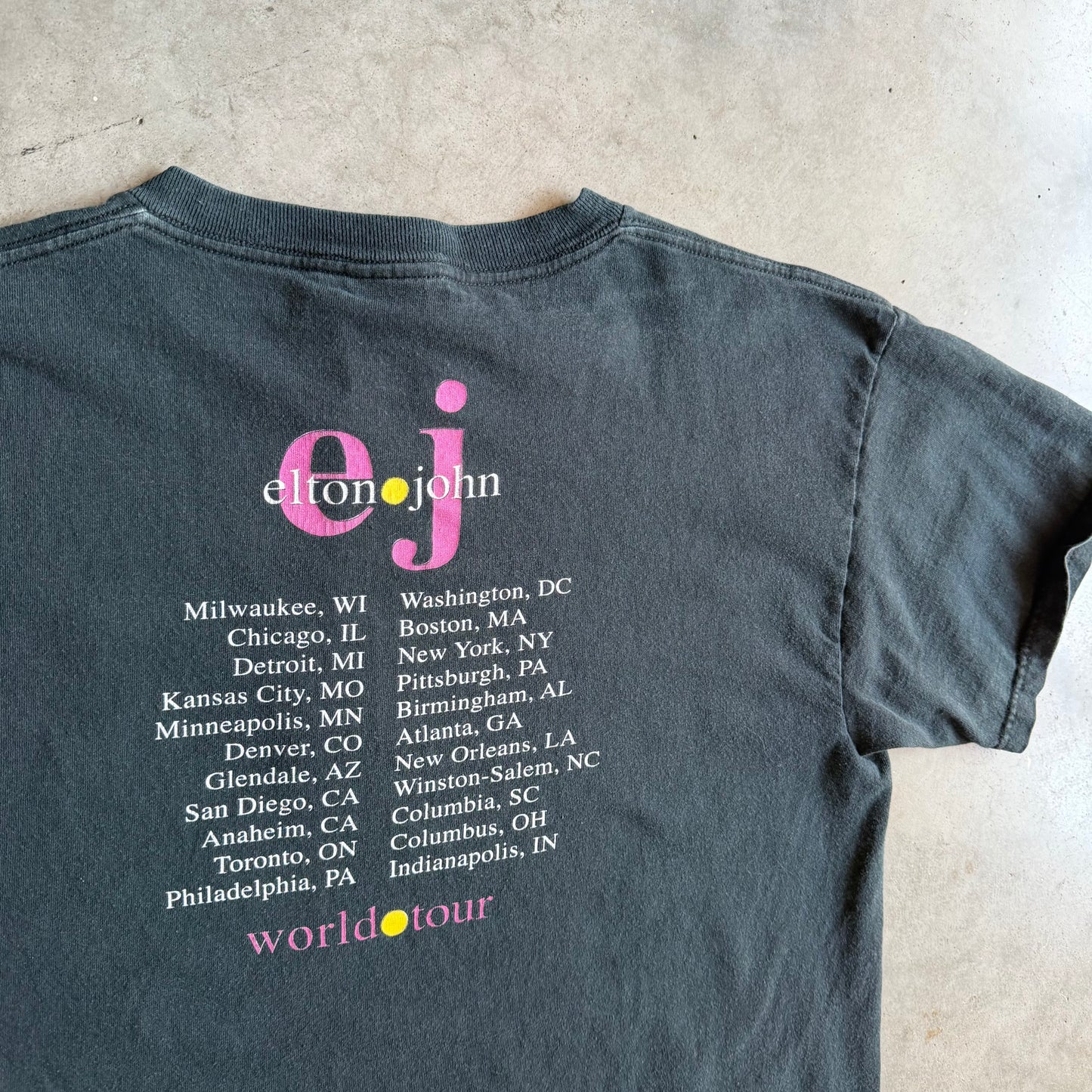 Vintage Elton John "EJ" World Concert Tour T-Shirt