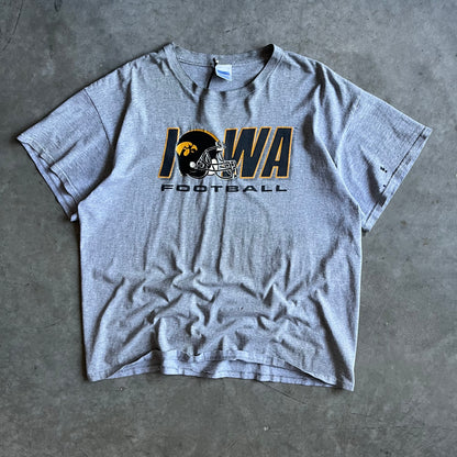 Vintage Iowa Hawkeyes Football Helmet Spell-Out Tee