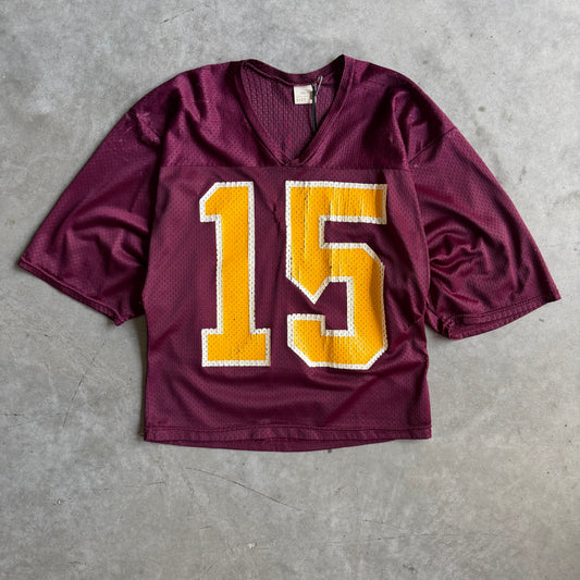 Vintage Maroon & Gold #15 Cropped Football Jersey
