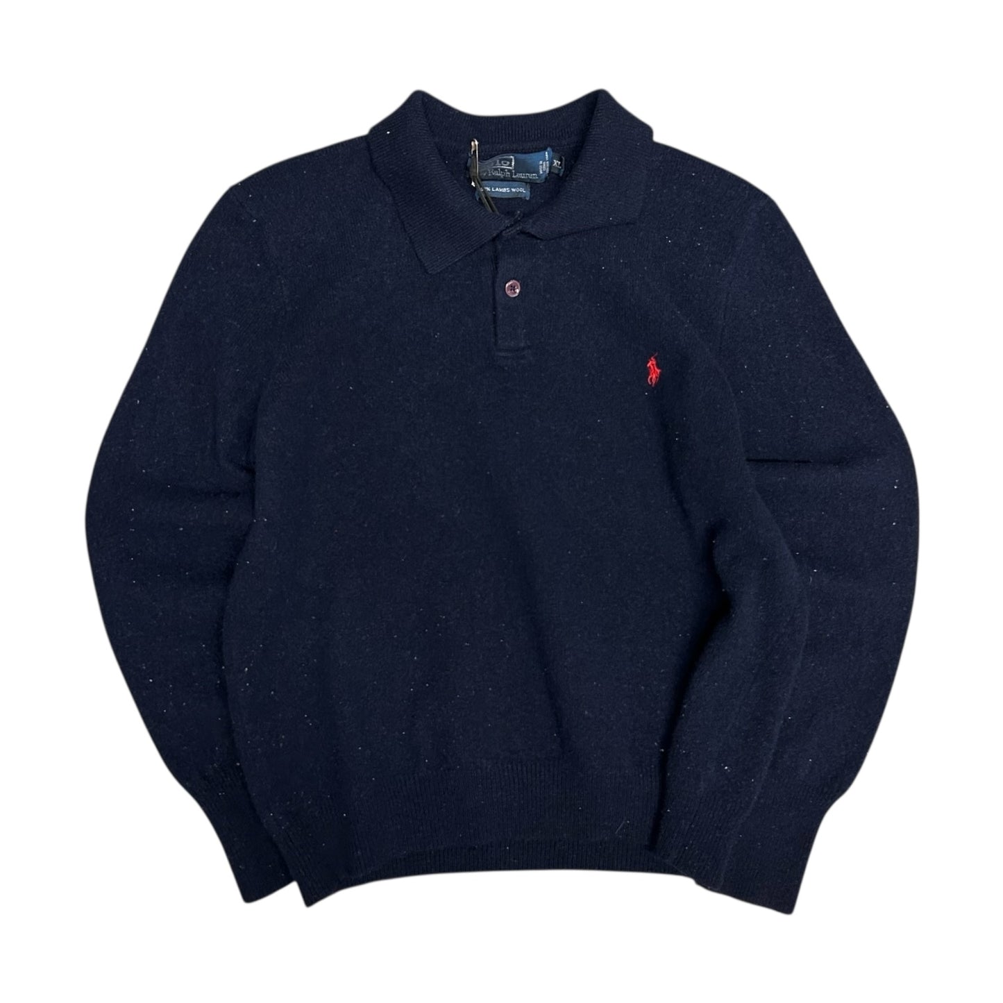 Vintage Polo Lambswool Henley Rugby Sweater