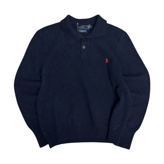 Vintage Polo Lambswool Henley Rugby Sweater