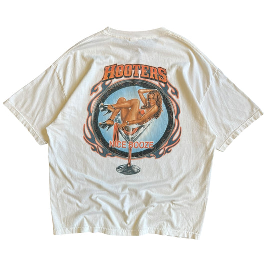 Y2K Hooters Chicago ‘Nice Booze’ Martini Girl T Shirt