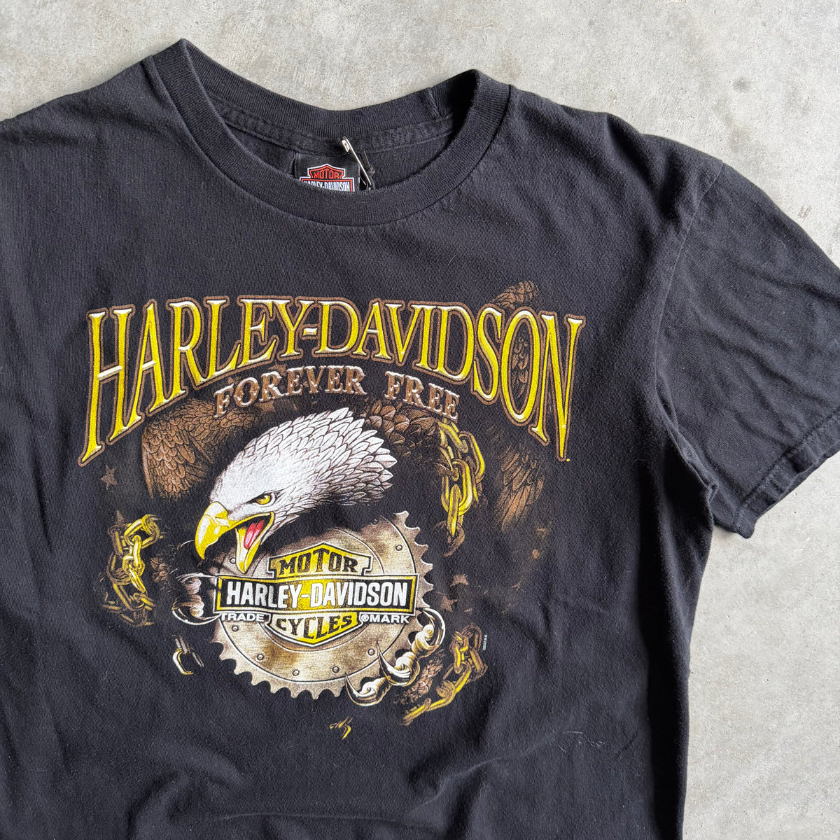 Y2K Harley Davidson “Forever Free” Chained Eagle Tee