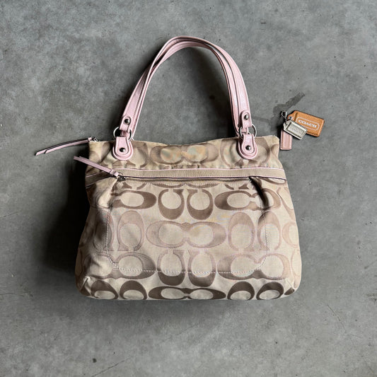 Coach Y2K Poppy Signature Pink Satin Tote Bag