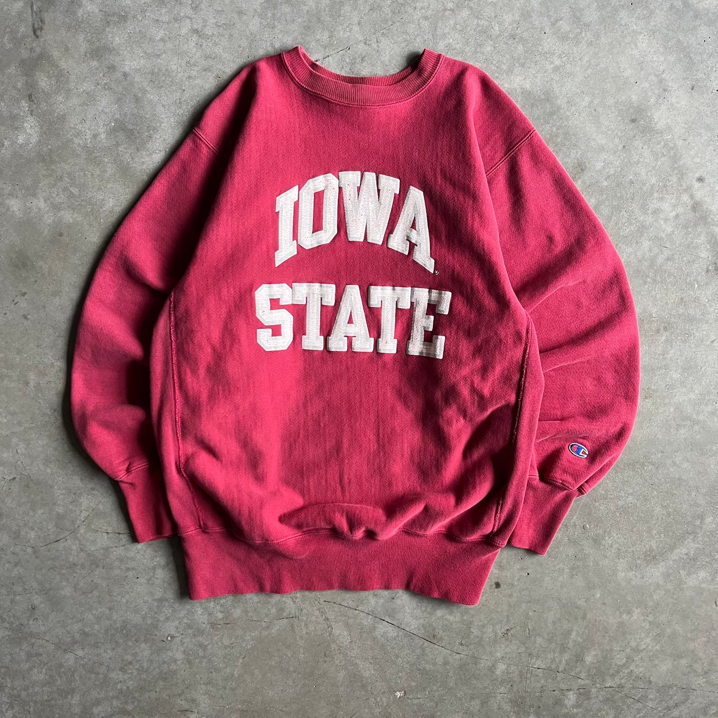 Vintage Champion Reverse Weave Iowa State Spellout Red