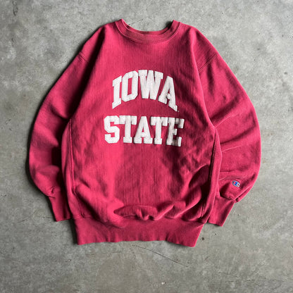 Vintage Champion Reverse Weave Iowa State Spellout Red