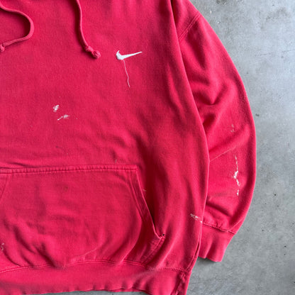 Y2K Nike Paint Splattered Red Hoodie