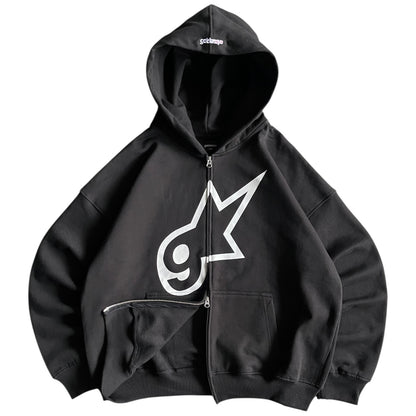 Goldeneye ‘GE Star’ Zip Up Hoodie (Black)