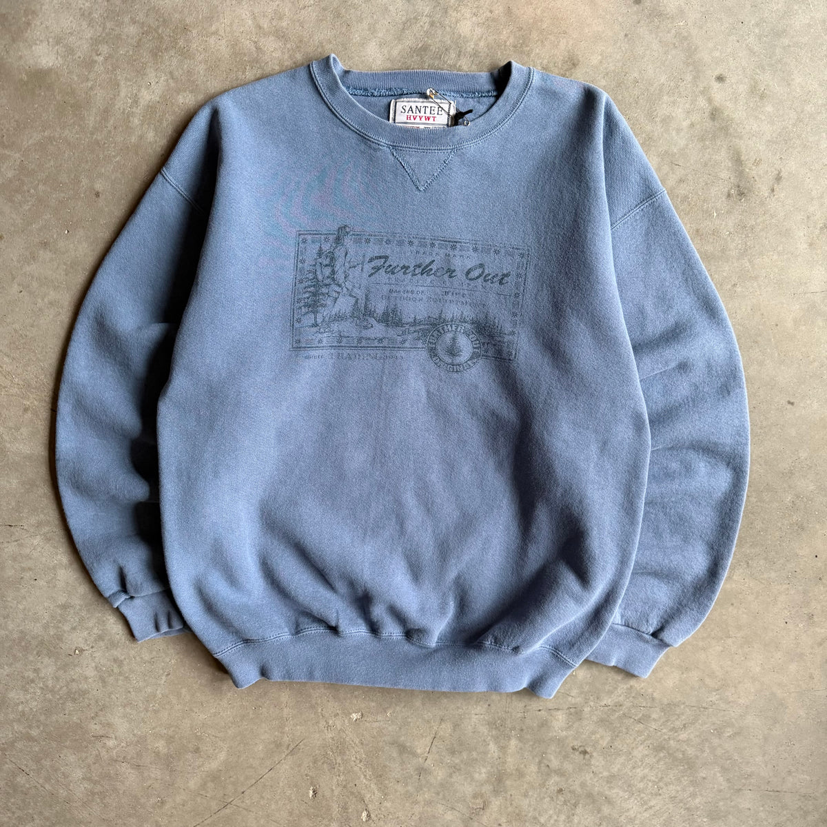 Vintage Further Out Trading Company Blue Hiking Nature Sweatshirt