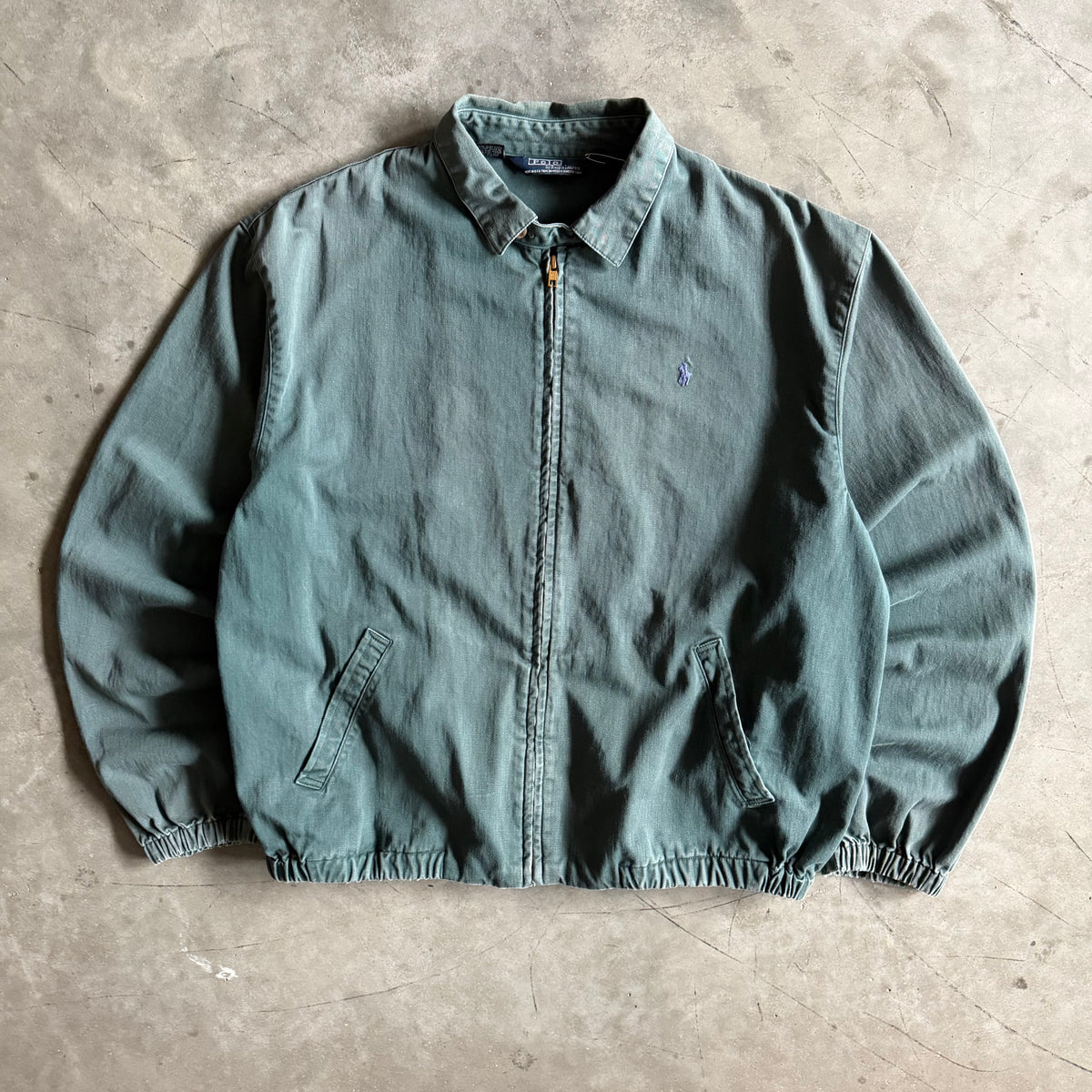 Vintage Polo Ralph Lauren Green Harrington Jacket w/ Purple Pony