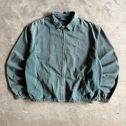 Vintage Polo Ralph Lauren Green Harrington Jacket w/ Purple Pony