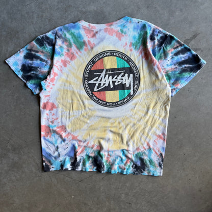 Y2K Stussy Tie Dye Big Back Logo Tee