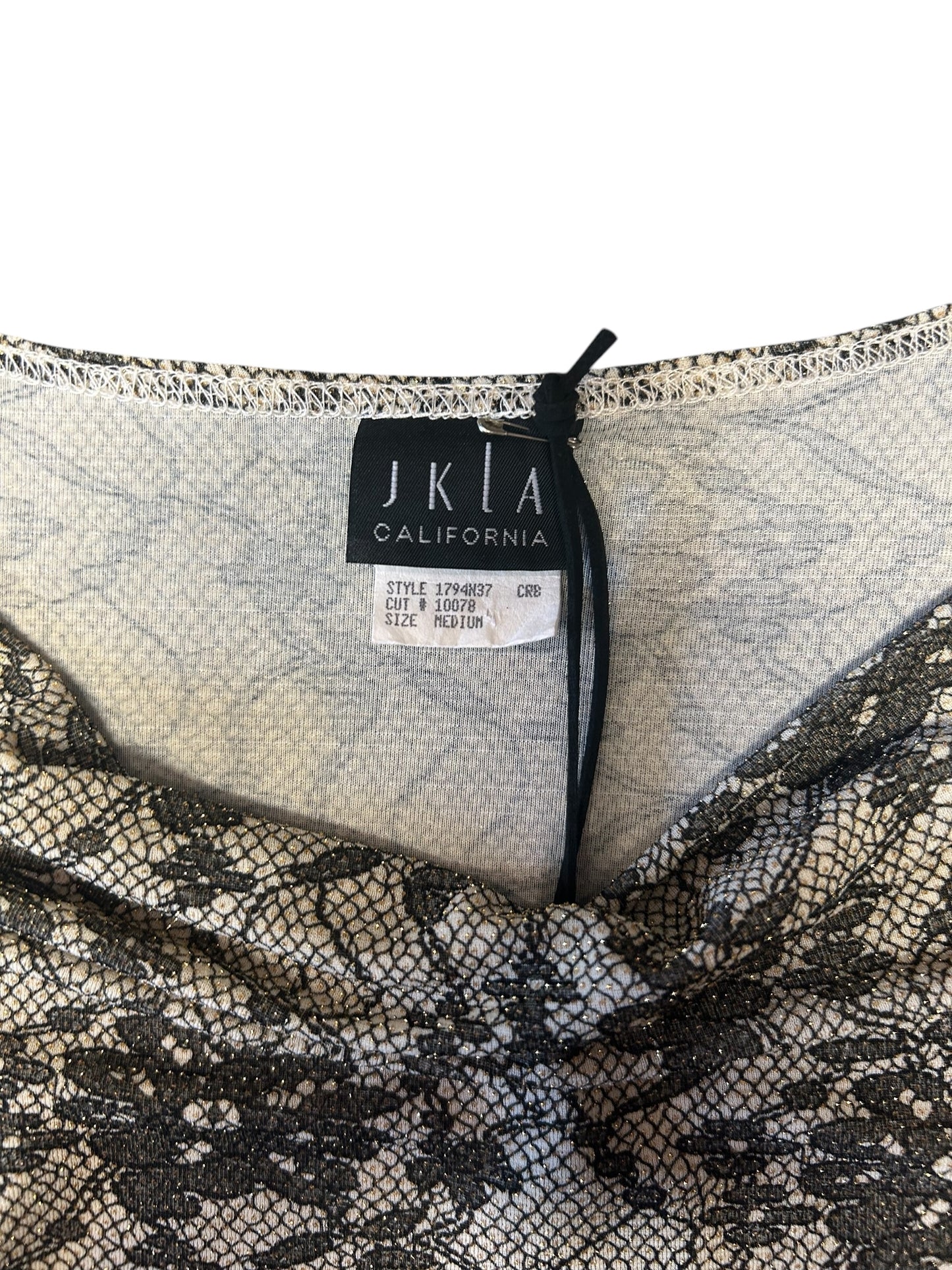 Women’s Vintage JKLA Gold and Floral Tank W/Cowl Neck