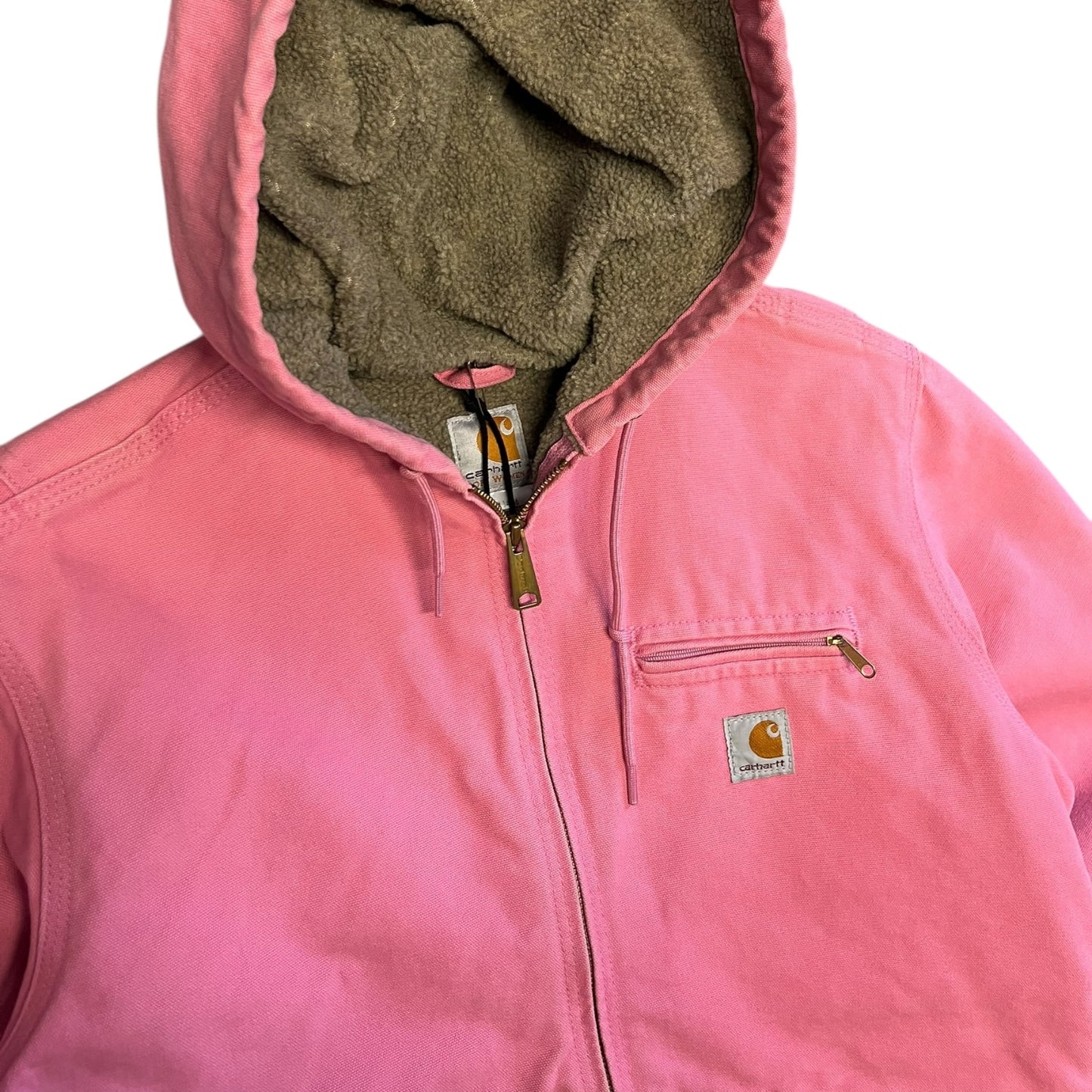 Woman’s Carhartt ‘WJ141 PKR’ Pink Hooded Detroit Jacket