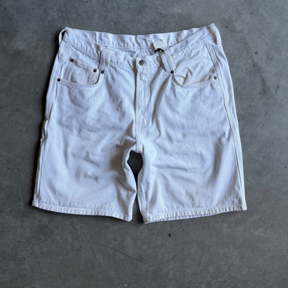 Y2K Britania White Painter Jorts