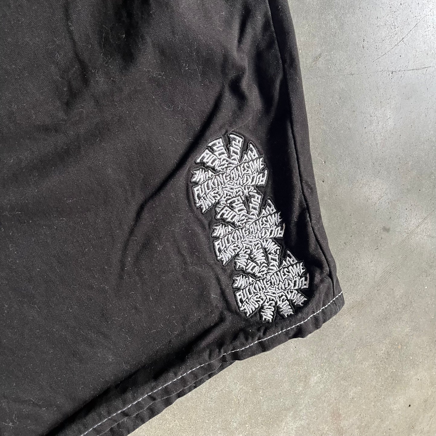 Y2K Fuckin Awesome Embroidered Contrast Jorts