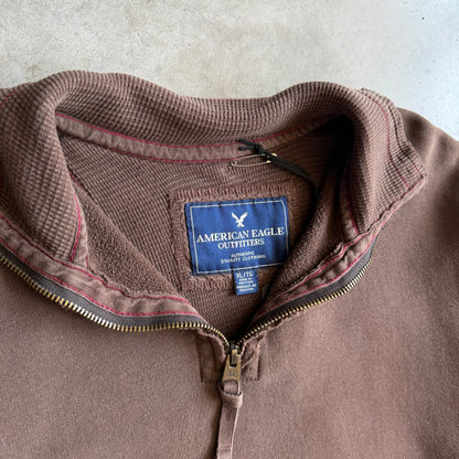 Vintage American Eagle Distressed Brown Quarter-Zip