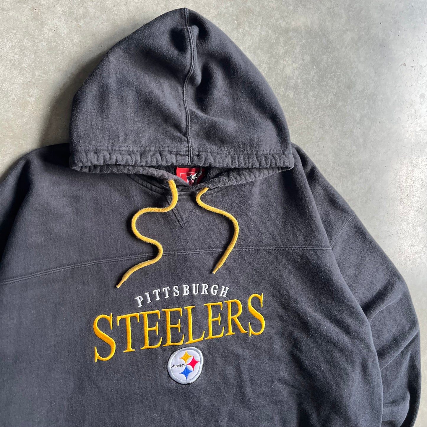 Y2K Pittsburgh Steelers Embroidered Spell-Out Hoodie