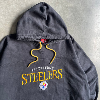 Y2K Pittsburgh Steelers Embroidered Spell-Out Hoodie