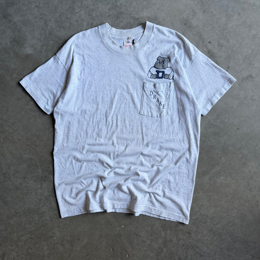 Vintage Drake University Pocket Spell-Out & Mascot Tee