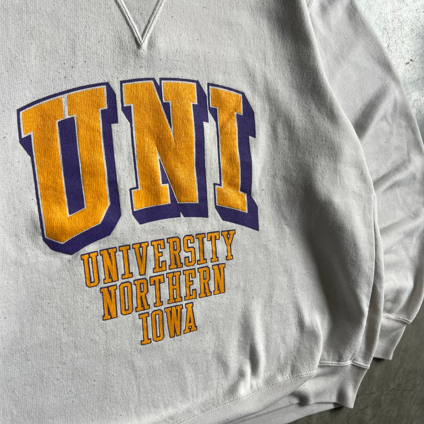 Vintage UNI Big Spell-Out White Sweatshirt