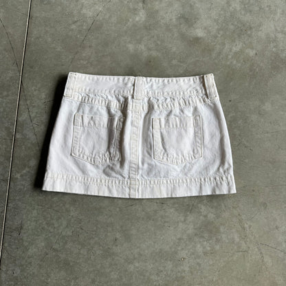 Women’s Y2K Old Navy White Denim Micro Mini Skirt