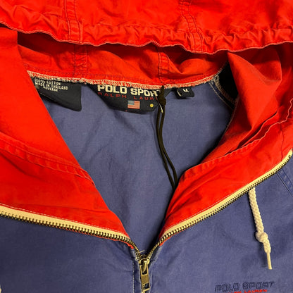 Vintage Polo Sport Red/White/Blue Lightweight Windbreaker