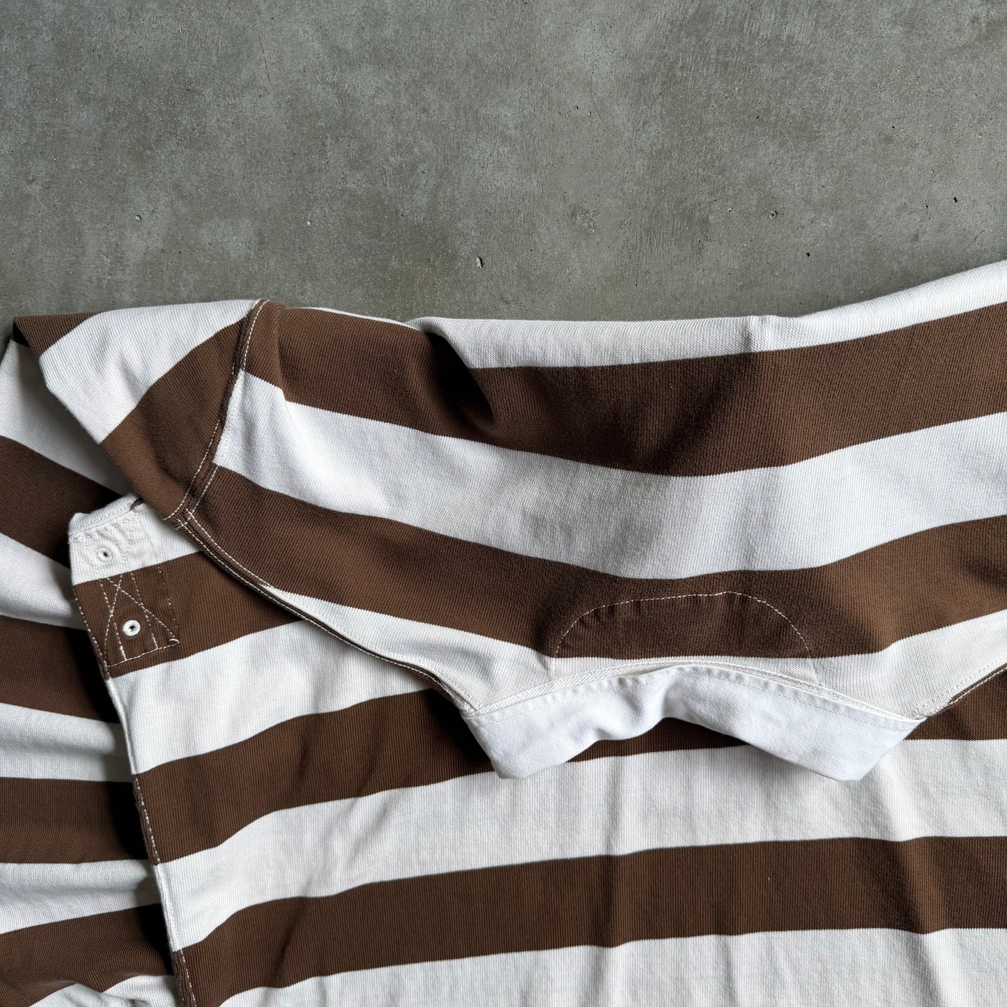 Polo Ralph Lauren Brown Striped Guns & Crowns Crest Rugby Shirt