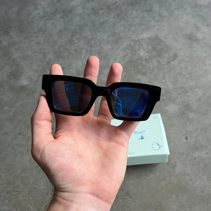 Off-White ‘OERI022’ Virgil Sunglasses Black w/ Blue Lens