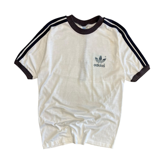 Vintage 80s adidas Three Stripes Ringer Trefoil Tee