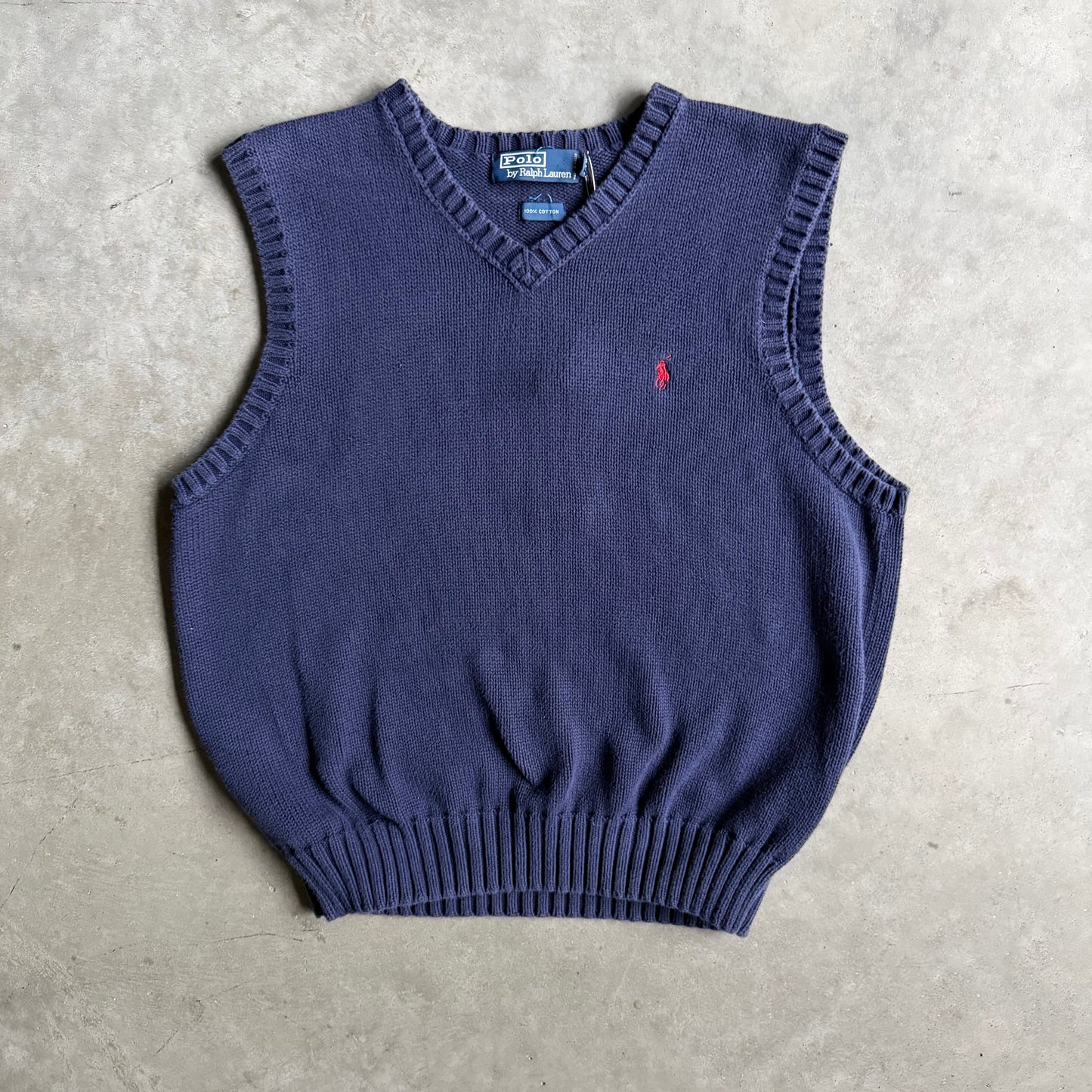 Vintage Polo Navy Blue Sweater Vest