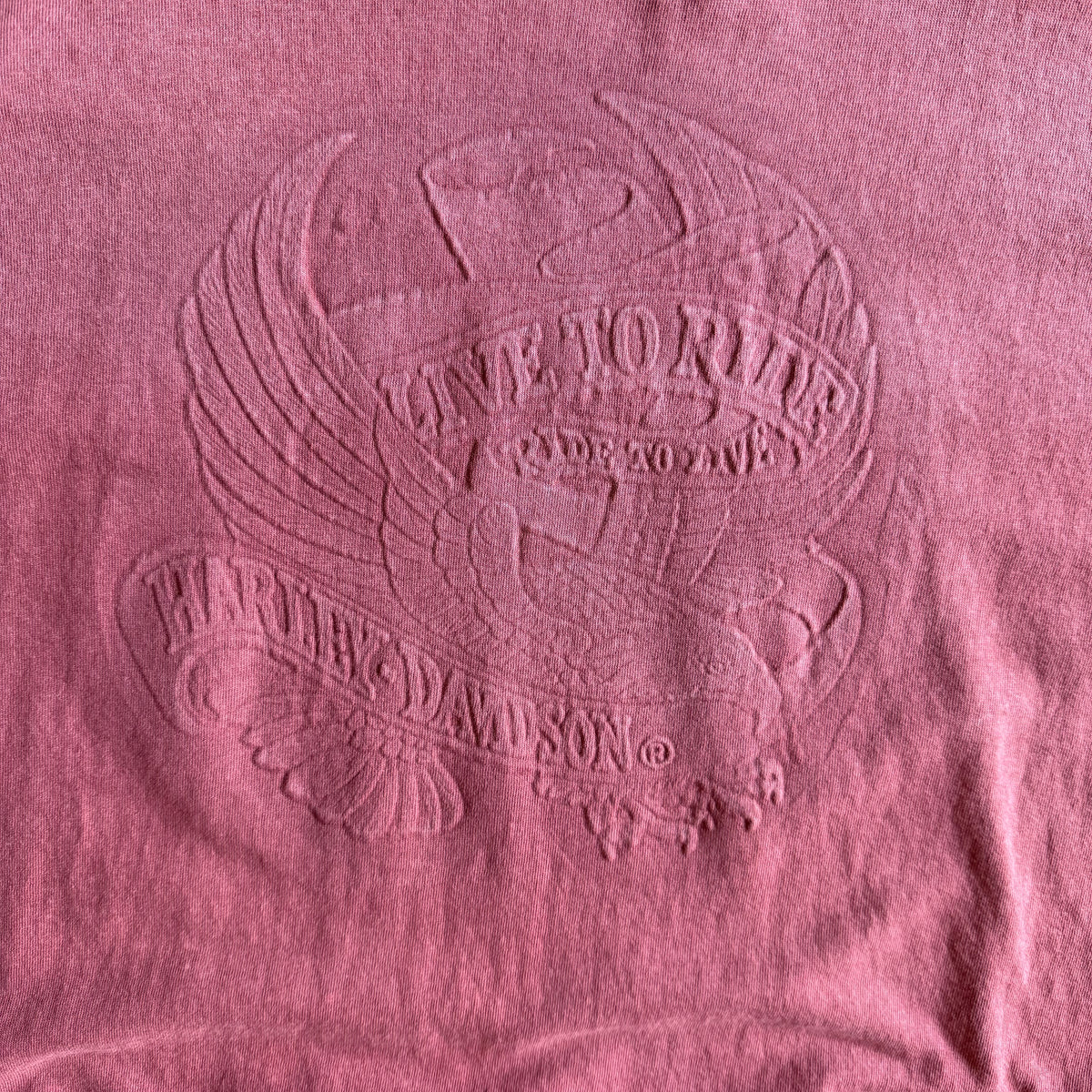 Vintage Harley Davidson Embossed Live to Ride Eagle Overdyed Tee