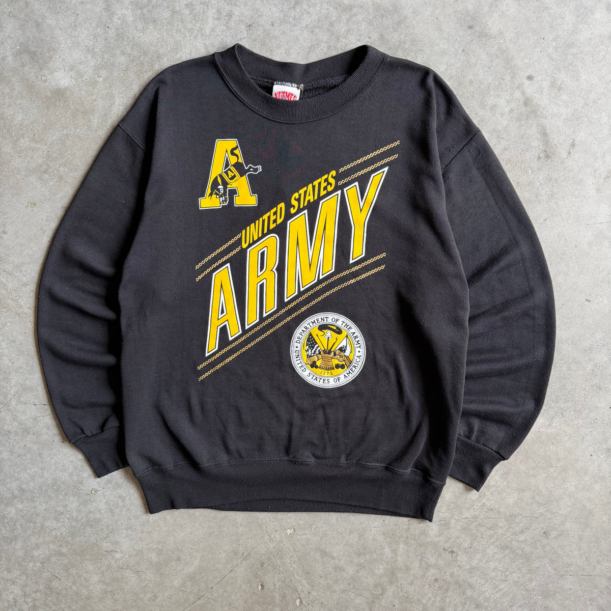 Vintage US Army Collegiate Style Spell-Out & Seal Sweatshirt
