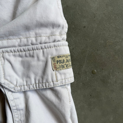 Y2K Polo Jeans Co Off White Baggy Cargo Shorts