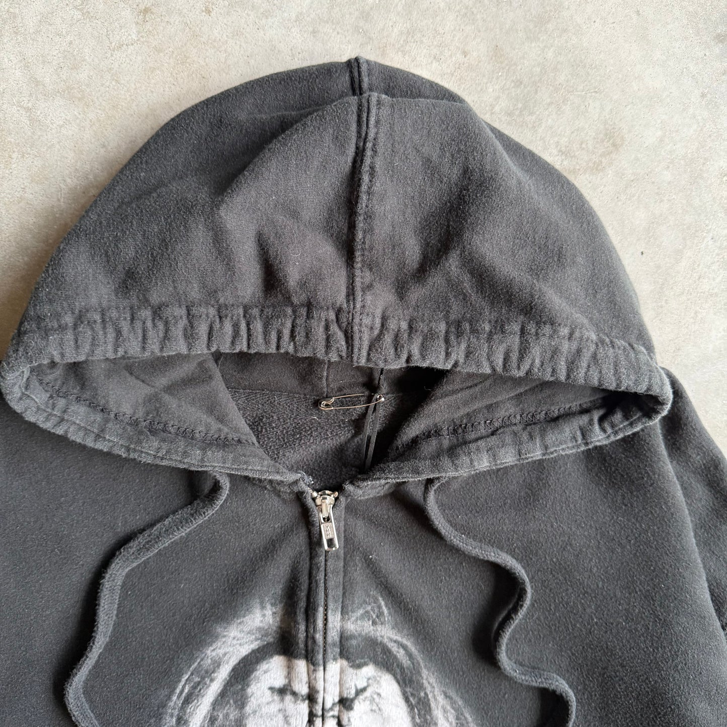 Y2K Rob Zombie Black/White Portrait Zip-Up Hoodie