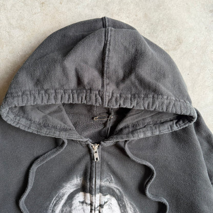 Y2K Rob Zombie Black/White Portrait Zip-Up Hoodie