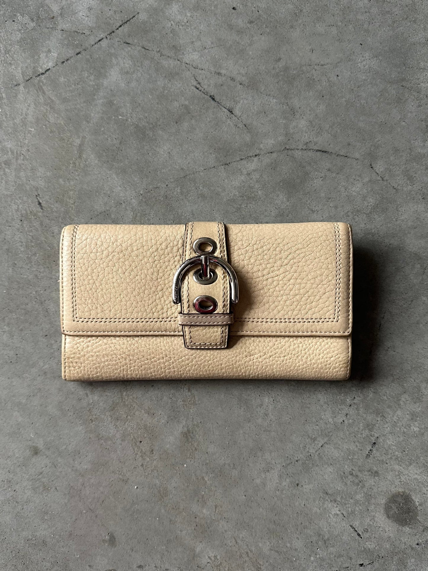 Coach Y2K Tan Soho Buckle Wallet
