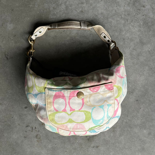Y2K Coach Scribble Pink/White/Green/Blue Large Hobo