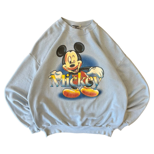 Vintage Sky Blue Mickey Mouse Sweatshirt