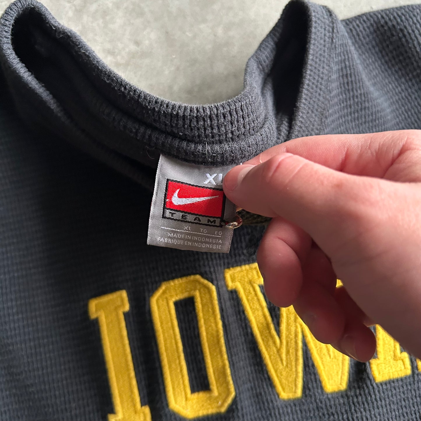 Y2K Nike Center Swoosh Iowa Thermal Tee