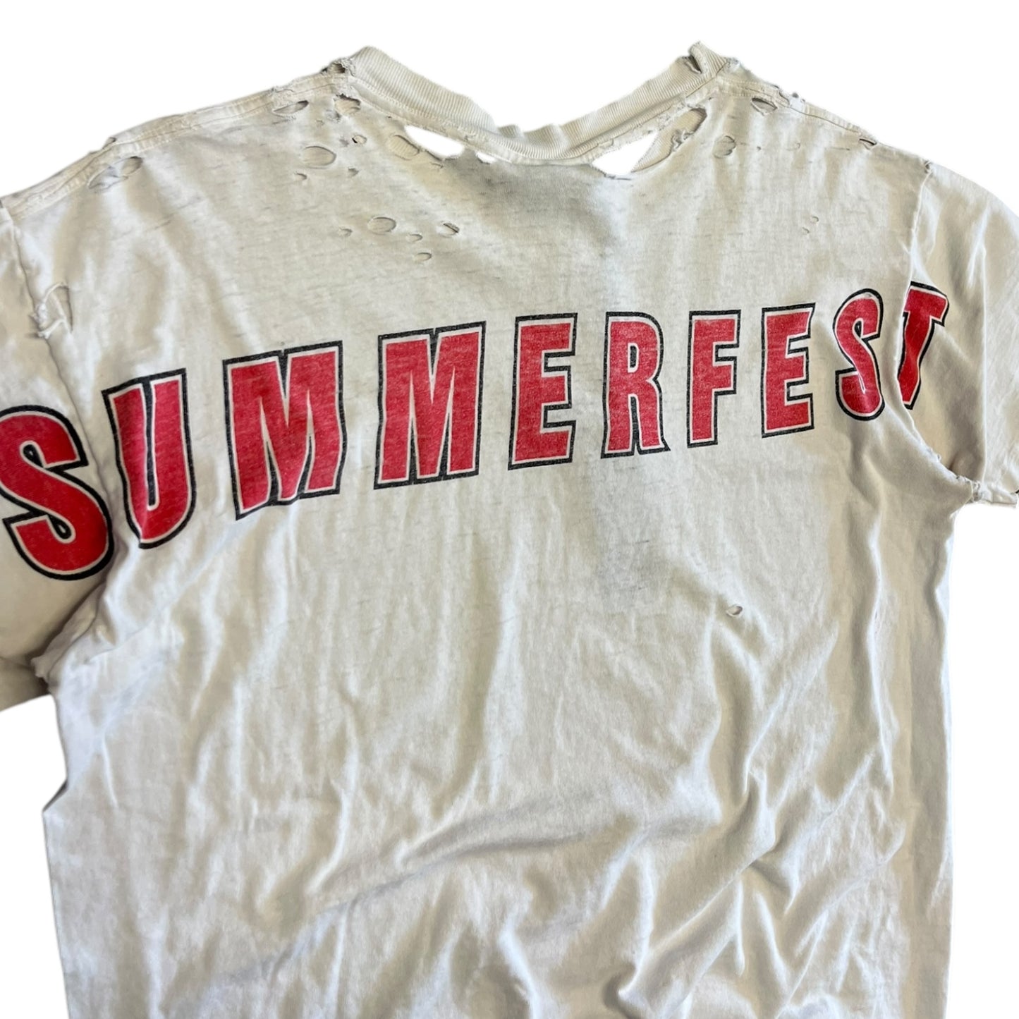 Vintage Summerfest Smiley Face Mega Distressed Thrashed Tee