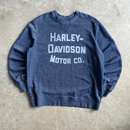 Harley Davidson Heather Blue Stencil Crewneck